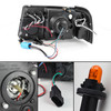 Fits 2001-2012 Ranger Black Smoked Halo Projector LED Headlights + Corner Signal