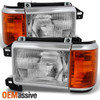 Fit 87-91 Bronco F-Series Truck Headlights w/ Amber Corner Signal Replacement