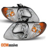 Fit 01-07 Caravan Town & Country Chrome Clear Headlights Front Lamps Replacement