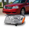 Fit 2008-2014 Dodge Avenger Driver Left Side Chrome Clear Headlight