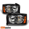 Fit 2005 2006 2007 Dodge Dakota Black Bezel Replacement Headlights L+R Headlamps
