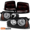 Fit 2008 Charger Projector HID Headlights + Dark Red Tail Lights Replacement