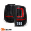 Fit 09-18 Dodge Ram Black LED DRL Projector Headlight + LED Black Taillights Set