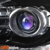 Fit 09-18 Dodge Ram Black LED Projector Headlight + LED Rear Black Taillights