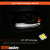 Fit 09-18 Dodge Ram Black LED DRL Projector Headlight + Red Clear Taillights Set