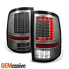 Fit 09-18 Ram Black LED DRL Projector Headlight + LED Upgraded Smoke Tail Lights