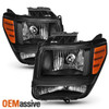 Fit 2007 2008 2009 2010 2011 Dodge Nitro Black Headlights Left & Right Side Pair