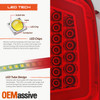 Fits 2016-2022 Toyota Tacoma Pickup Red Clear Full LED Tube Tail Lights