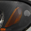 Fit 01-05 Chrysler PT Cruiser Black Replacement Headlights Headlamps L+R