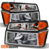 Fits 04-12 Colorado Xtreme Chrome Bezel Headlights +Corner Lights Left+Right