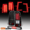 Fit C-Shape 1999-2002 Silverado Black Taillights + Smoked LED 3rd Brake Light