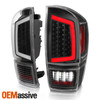 Fits 2016-2022 Toyota Tacoma Pickup Black Full LED Tube Tail Lights Set