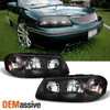 Fit 00-05 Chevy Impala Black Replacement Headlights Headlamps Left+Right