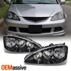 Fit 2005-2006 RSX Integra DC5 Black Clear Headlights Front Lamp Replacement Pair