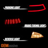 Fit  2010 2011 2012 Ford Fusion Red Clear Full LED DRL Tube Tail Lights Set