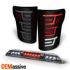 Fits 15-17 Ford F150 LED Light Bar Smoke Tail Lights Lamps+Black 3rd Brake Cargo