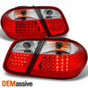 Fit 98-02 Benz W208 CLK Class Red Clear LED Tail Lights Brake Lamps Left + RIght