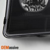 Fit 2005-2007 Chrysler 300 Halogen Black Headlights+Black Smoked LED Tail Lights