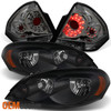Fit 06-13 Chevy Impala Black Smoke Headlights +Smoke LED Tail Lights Replacement