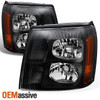 Fit 2002 Escalade Black Bezel Halogen Type Headlights Front Lamps Replacement