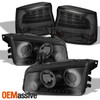 For 06-08 Dodge Charger Dual Halo DRL LED Headlights + Tail Lights -Black Smoke