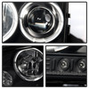 Fits 06-10 Dodge Charger Black Smoke Dual Halo Projector LED Headlights Lamp Set