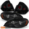 Fit 06-13 Impala Black Smoke Headlights + LED Tail Lights Replacement