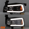 [Halogen] Fits 2006-2010 Dodge Charger Sedan Black DRL LED Projector Headlights