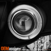 Fits 07-14 Suburban Avalanche Black Bezel Dual Halo Projector Headlights Lamps