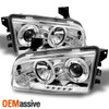 Fits 05-10 Charger Halo Projector LED Headlights+Clear Fog Lights W/Switch+Bulbs