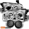 Fits 05-10 Charger Dual Halo Projector LED Headlights+Full LED Fog Lamp W/Switch