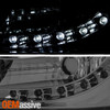 Fits 07-14 Suburban Avalanche Tahoe Smoke Dual Halo LED DRL Projector Headlights