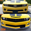 Fits Black 10-13 Camaro Dual Halo Projector Headlights Lamp Lights Left+Right