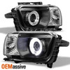 Fits Black 10-13 Camaro Dual Halo Projector Headlights Lamp Lights Left+Right