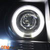 For 07-13 Silverado Black Halo LED Projector Headlights + Red Smoked Tail Lights