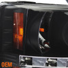 For 07-13 Silverado Black Halo LED Projector Headlights + Red Smoked Tail Lights