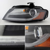 Fits 2009-2012 Audi A4 4Door Black DRL [HID Style] LED Tube Projector Headlights