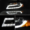Fits 2009-2012 Audi A4 4Door Black DRL [HID Style] LED Tube Projector Headlights