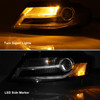 Fits 2009-2012 Audi A4 4Door Black DRL [HID Style] LED Tube Projector Headlights