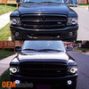 Fits 97-04 Dodge Dakota Durango Black Dual Halo Projector LED Headlights Lamp