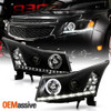 Fits Black 2011-2016 Chevy Cruze DRL Daylight LED Strip Projector Headlights