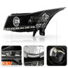 Fits Black 2011-2016 Chevy Cruze DRL Daylight LED Strip Projector Headlights