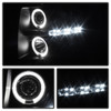 Fits 07-14 Chevy Silverado Black Smoked Dual Halo Projector Headlights Lamps