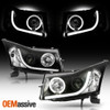 Fits 11-16 Chevy Cruze Black DRL LED Projector Headlights Light Bulbs Included