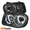 Fits Smoked 05-10 Chrysler 300C CCFL Halo Projector LED Headlights Left+Right