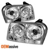 Fits 05-07 Chrysler 300 Dual Halo Projector LED Headlights Lamps Pair Left+Right