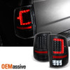 Fits 2009-2018 Dodge RAM *C-Shaped* Design Black LED TailLights Taillamps LH+RH