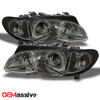 Fits Smoked 2002-2005 BMW E46 3-Series Dual Halo Projector LED Headlights