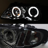 Fits Smoked 2002-2005 BMW E46 3-Series Dual Halo Projector LED Headlights