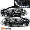 Fits 2006-2008 A4 S4 B7 (R8 Style) LED Strip Chrome Projector Headlights